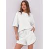 imageANRABESS Two Piece Outfits Oversized Top Lounge Shorts Matching Sets 2025 Summer Fashion Sweatsuits Travel Airport ClothesWhite