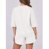 imageANRABESS Two Piece Outfits Oversized Top Lounge Shorts Matching Sets 2025 Summer Fashion Sweatsuits Travel Airport ClothesWhite