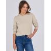 imageANRABESS Womens Long Sleeve Crewneck Classic 2025 Fall Soft Basic Pullover Sweaters TopAlmond