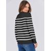 imageANRABESS Womens Long Sleeve Crewneck Classic 2025 Fall Soft Basic Pullover Sweaters TopBlack White