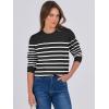imageANRABESS Womens Long Sleeve Crewneck Classic 2025 Fall Soft Basic Pullover Sweaters TopBlack White