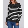 imageANRABESS Womens Long Sleeve Crewneck Classic 2025 Fall Soft Basic Pullover Sweaters TopBlack White