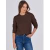 imageANRABESS Womens Long Sleeve Crewneck Classic 2025 Fall Soft Basic Pullover Sweaters TopCoffee