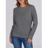 imageANRABESS Womens Long Sleeve Crewneck Classic 2025 Fall Soft Basic Pullover Sweaters TopDark Gray