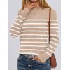imageANRABESS Womens Long Sleeve Crewneck Classic 2025 Fall Soft Basic Pullover Sweaters TopKhaki White
