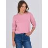 imageANRABESS Womens Long Sleeve Crewneck Classic 2025 Fall Soft Basic Pullover Sweaters TopPink