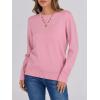 imageANRABESS Womens Long Sleeve Crewneck Classic 2025 Fall Soft Basic Pullover Sweaters TopPink