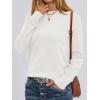 imageANRABESS Womens Long Sleeve Crewneck Classic 2025 Fall Soft Basic Pullover Sweaters TopWhite