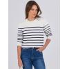 imageANRABESS Womens Long Sleeve Crewneck Classic 2025 Fall Soft Basic Pullover Sweaters TopWhite Blue