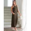 imageANRABESS Womens Summer 2 Piece Outfits Sleeveless Crop Top Capri Wide Leg Pants Jumpsuit Linen Lounge Beach Travel SetsCoffee