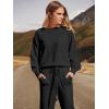 imageANRABESS Womens Two Piece Outfits Sweater Sets Long Sleeve Knit Pullover and Jogger Pants Tracksuit Lounge Set 2024 ClothesBlack