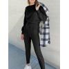 imageANRABESS Womens Two Piece Outfits Sweater Sets Long Sleeve Knit Pullover and Jogger Pants Tracksuit Lounge Set 2024 ClothesBlack