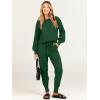 imageANRABESS Womens Two Piece Outfits Sweater Sets Long Sleeve Knit Pullover and Jogger Pants Tracksuit Lounge Set 2024 ClothesDeep Green