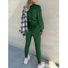 imageANRABESS Womens Two Piece Outfits Sweater Sets Long Sleeve Knit Pullover and Jogger Pants Tracksuit Lounge Set 2024 ClothesDeep Green