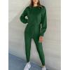 imageANRABESS Womens Two Piece Outfits Sweater Sets Long Sleeve Knit Pullover and Jogger Pants Tracksuit Lounge Set 2024 ClothesDeep Green