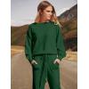 imageANRABESS Womens Two Piece Outfits Sweater Sets Long Sleeve Knit Pullover and Jogger Pants Tracksuit Lounge Set 2024 ClothesDeep Green