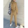 imageANRABESS Womens Two Piece Outfits Sweater Sets Long Sleeve Knit Pullover and Jogger Pants Tracksuit Lounge Set 2024 ClothesKhaki