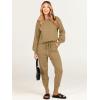 imageANRABESS Womens Two Piece Outfits Sweater Sets Long Sleeve Knit Pullover and Jogger Pants Tracksuit Lounge Set 2024 ClothesKhaki