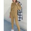 imageANRABESS Womens Two Piece Outfits Sweater Sets Long Sleeve Knit Pullover and Jogger Pants Tracksuit Lounge Set 2024 ClothesKhaki