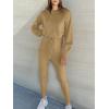 imageANRABESS Womens Two Piece Outfits Sweater Sets Long Sleeve Knit Pullover and Jogger Pants Tracksuit Lounge Set 2024 ClothesKhaki