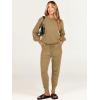 imageANRABESS Womens Two Piece Outfits Sweater Sets Long Sleeve Knit Pullover and Jogger Pants Tracksuit Lounge Set 2024 ClothesKhaki