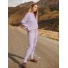 imageANRABESS Womens Two Piece Outfits Sweater Sets Long Sleeve Knit Pullover and Jogger Pants Tracksuit Lounge Set 2024 ClothesLight Pruple