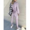 imageANRABESS Womens Two Piece Outfits Sweater Sets Long Sleeve Knit Pullover and Jogger Pants Tracksuit Lounge Set 2024 ClothesLight Pruple