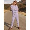 imageANRABESS Womens Two Piece Outfits Sweater Sets Long Sleeve Knit Pullover and Jogger Pants Tracksuit Lounge Set 2024 ClothesLight Pruple