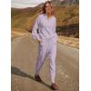 imageANRABESS Womens Two Piece Outfits Sweater Sets Long Sleeve Knit Pullover and Jogger Pants Tracksuit Lounge Set 2024 ClothesLight Pruple