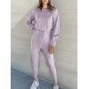 imageANRABESS Womens Two Piece Outfits Sweater Sets Long Sleeve Knit Pullover and Jogger Pants Tracksuit Lounge Set 2024 ClothesLight Pruple