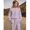 imageANRABESS Womens Two Piece Outfits Sweater Sets Long Sleeve Knit Pullover and Jogger Pants Tracksuit Lounge Set 2024 ClothesLight Pruple