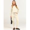 imageANRABESS Womens Two Piece Outfits Sweater Sets Long Sleeve Knit Pullover and Jogger Pants Tracksuit Lounge Set 2024 ClothesPink Apricot