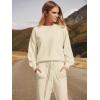 imageANRABESS Womens Two Piece Outfits Sweater Sets Long Sleeve Knit Pullover and Jogger Pants Tracksuit Lounge Set 2024 ClothesPink Apricot