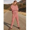 imageANRABESS Womens Two Piece Outfits Sweater Sets Long Sleeve Knit Pullover and Jogger Pants Tracksuit Lounge Set 2024 ClothesRusty Red