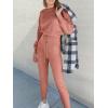 imageANRABESS Womens Two Piece Outfits Sweater Sets Long Sleeve Knit Pullover and Jogger Pants Tracksuit Lounge Set 2024 ClothesRusty Red