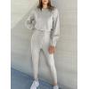 imageANRABESS Womens Two Piece Outfits Sweater Sets Long Sleeve Knit Pullover and Jogger Pants Tracksuit Lounge Set 2024 ClothesSilver Grey