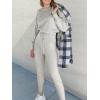 imageANRABESS Womens Two Piece Outfits Sweater Sets Long Sleeve Knit Pullover and Jogger Pants Tracksuit Lounge Set 2024 ClothesSilver Grey