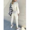 imageANRABESS Womens Two Piece Outfits Sweater Sets Long Sleeve Knit Pullover and Jogger Pants Tracksuit Lounge Set 2024 ClothesWhite