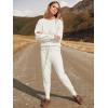 imageANRABESS Womens Two Piece Outfits Sweater Sets Long Sleeve Knit Pullover and Jogger Pants Tracksuit Lounge Set 2024 ClothesWhite
