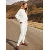 imageANRABESS Womens Two Piece Outfits Sweater Sets Long Sleeve Knit Pullover and Jogger Pants Tracksuit Lounge Set 2024 ClothesWhite