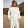 imageANRABESS Womens Two Piece Outfits Sweater Sets Long Sleeve Knit Pullover and Jogger Pants Tracksuit Lounge Set 2024 ClothesWhite