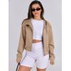 imageANRABESS Womens Zip Up Hoodies Cropped Sweatshirts Fleece Jackets Fall Outfits Casual Hooded Y2k Tops Winter Clothes 2025Khaki