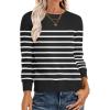imageANRABESS Womens Long Sleeve Crewneck Classic 2025 Fall Soft Basic Pullover Sweaters TopBlack White