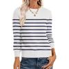 imageANRABESS Womens Long Sleeve Crewneck Classic 2025 Fall Soft Basic Pullover Sweaters TopWhite Blue