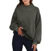 imageANRABESS Womens Oversized Sweatshirts Turtleneck Pullover Long Sleeve Hoodies Tops 2024 Fall Fashion Preppy OutfitsArmygreen