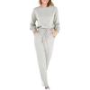 imageANRABESS Womens Two Piece Outfits Sweater Sets Long Sleeve Knit Pullover and Jogger Pants Tracksuit Lounge Set 2024 ClothesSilver Grey