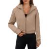 imageANRABESS Womens Zip Up Hoodies Cropped Sweatshirts Fleece Jackets Fall Outfits Casual Hooded Y2k Tops Winter Clothes 2025Khaki