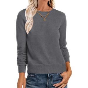imageANRABESS Womens Long Sleeve Crewneck Classic 2025 Fall Soft Basic Pullover Sweaters TopDark Gray