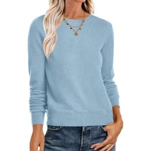 imageANRABESS Womens Long Sleeve Crewneck Classic 2025 Fall Soft Basic Pullover Sweaters TopLight Blue