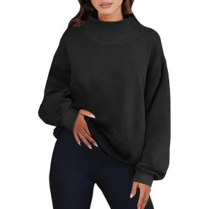 imageANRABESS Womens Oversized Sweatshirts Turtleneck Pullover Long Sleeve Hoodies Tops 2024 Fall Fashion Preppy OutfitsBlack
